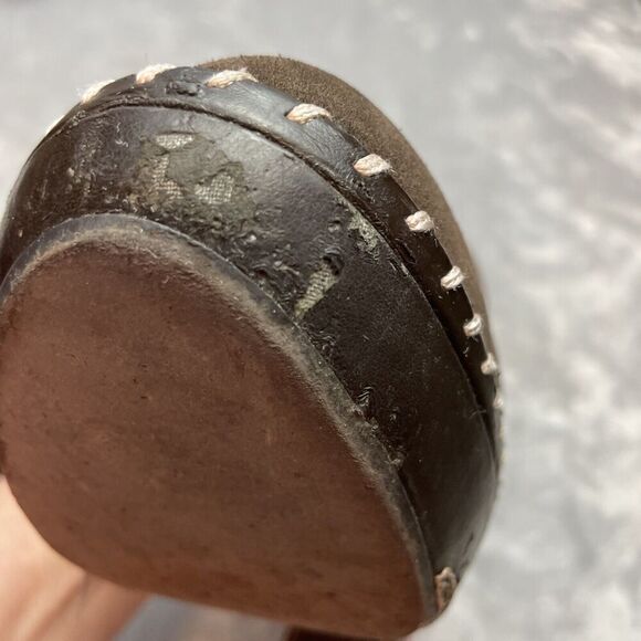 Sonora Western Heeled Mules Clogs Womens 8M Brown Suede Leather Slip On Shoes - Picture 11 of 11